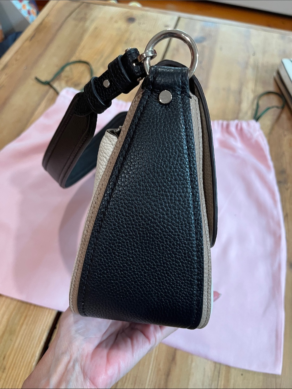 Set/2 KATE SPADE Pocketbook Purse & Matching Wallet Pebbled Leather Tri-Color - Picture 6 of 16